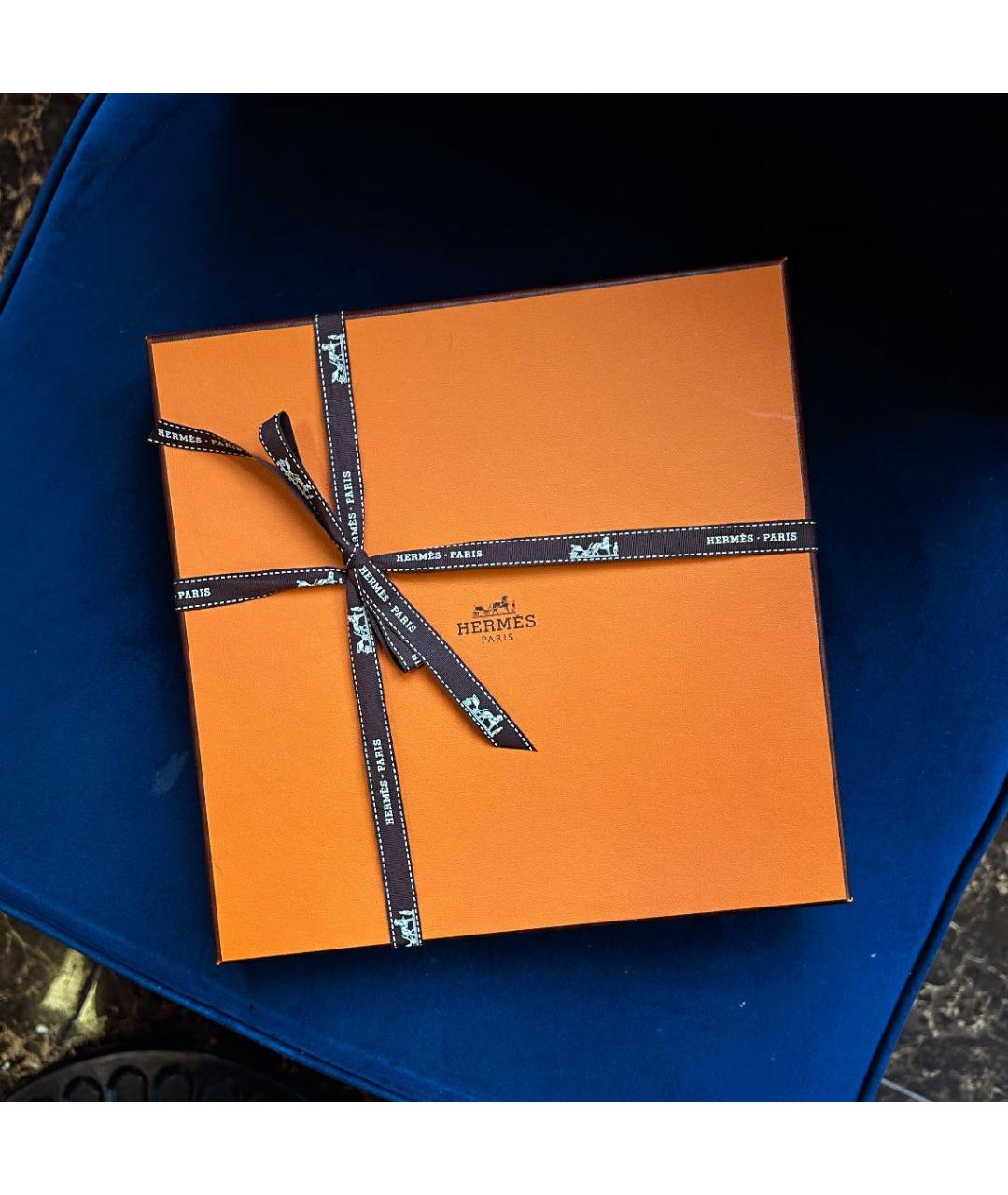 HERMES Голубой шелковый платок, фото 4