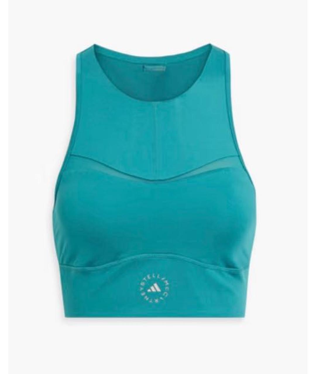ADIDAS BY STELLA MCCARTNEY Бирюзовая полиэстеровая футболка, фото 9