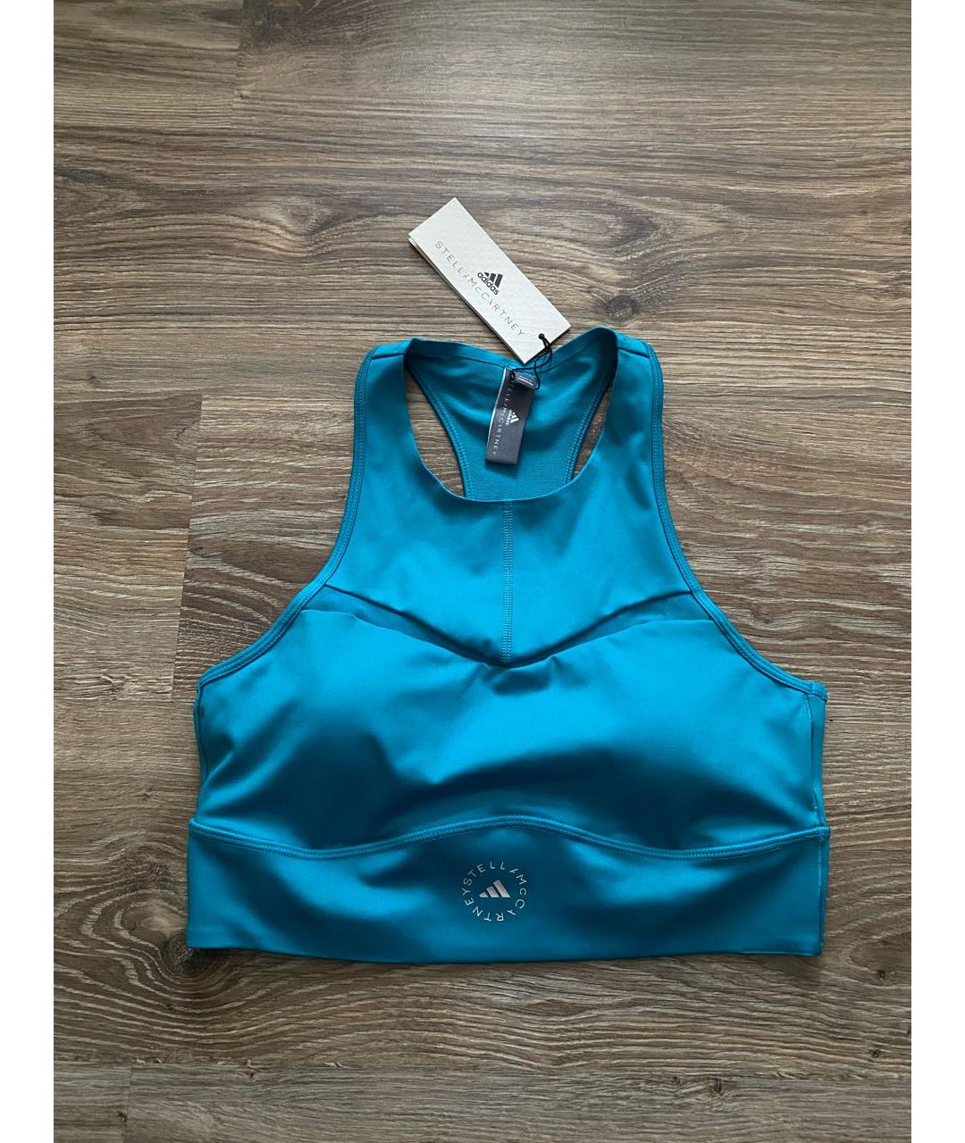 ADIDAS BY STELLA MCCARTNEY Бирюзовая полиэстеровая футболка, фото 4