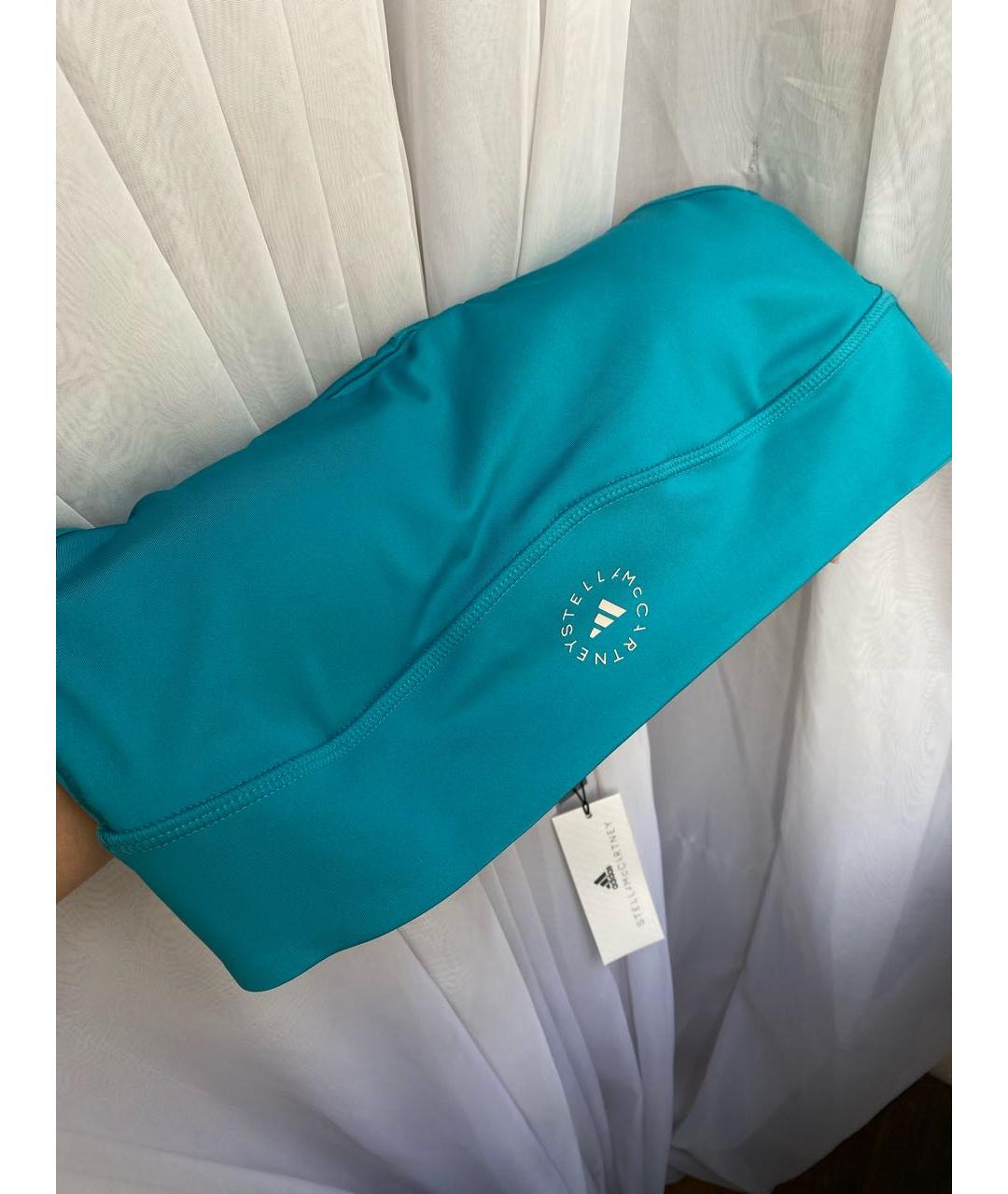 ADIDAS BY STELLA MCCARTNEY Бирюзовая полиэстеровая футболка, фото 8