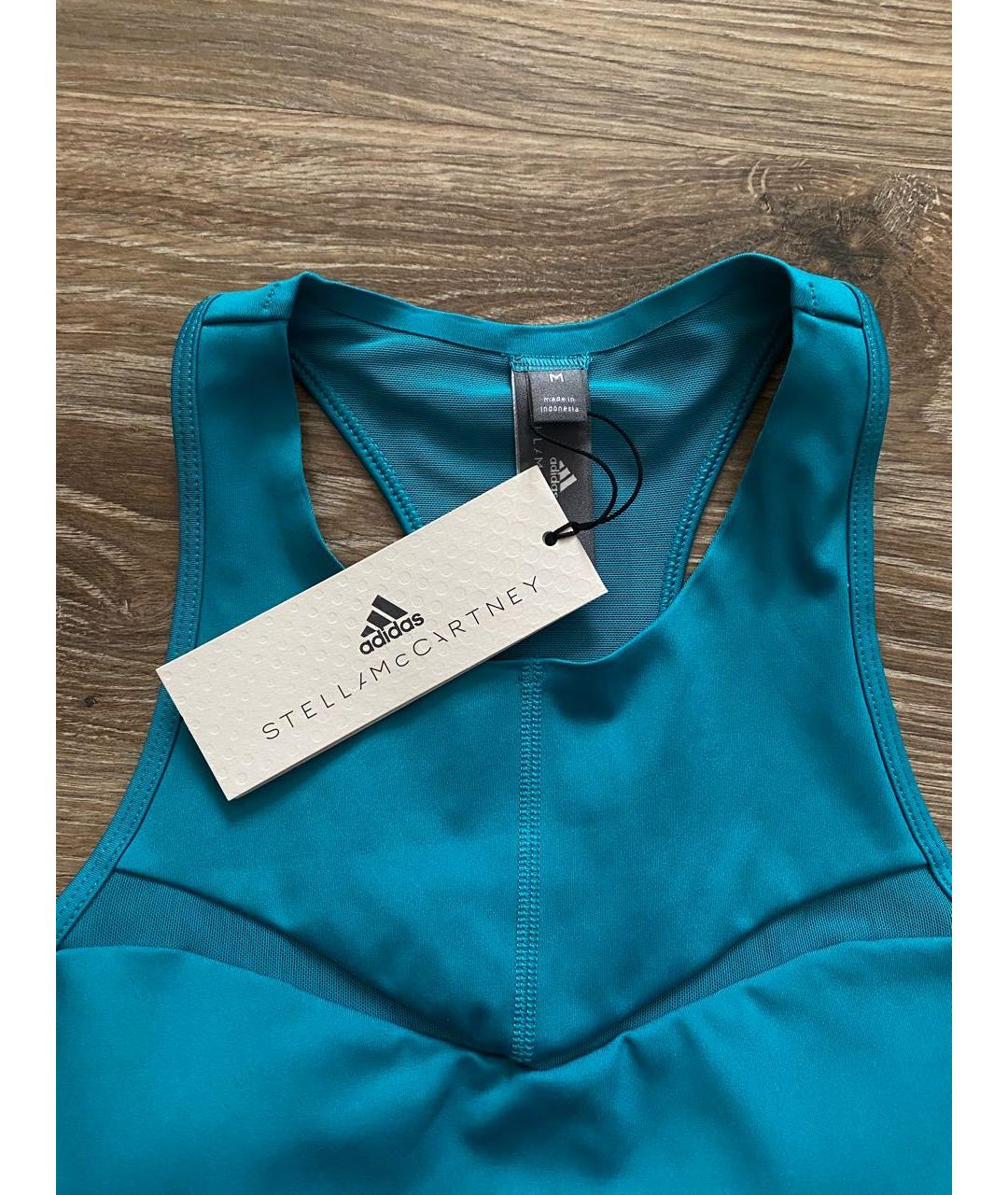 ADIDAS BY STELLA MCCARTNEY Бирюзовая полиэстеровая футболка, фото 7