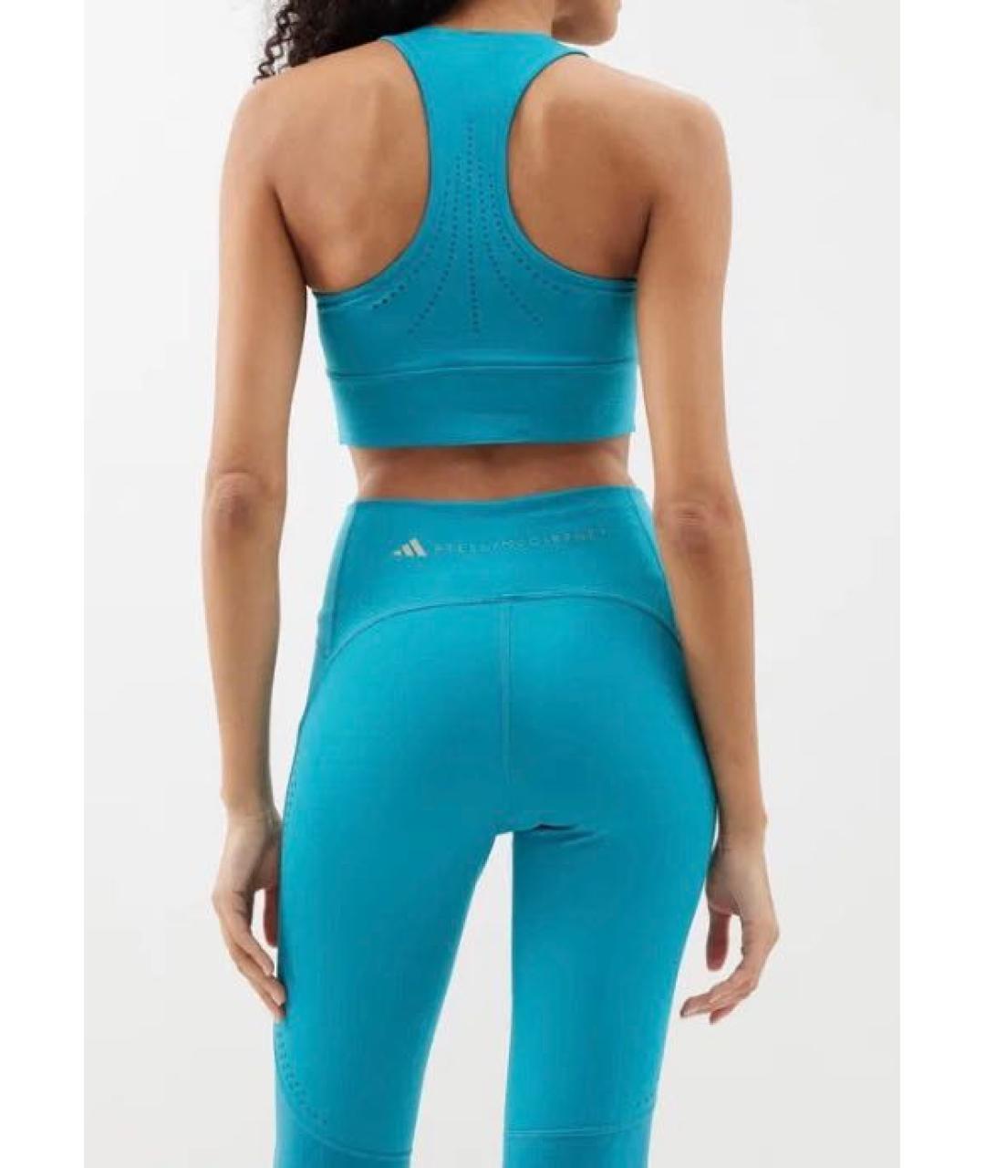 ADIDAS BY STELLA MCCARTNEY Бирюзовая полиэстеровая футболка, фото 3