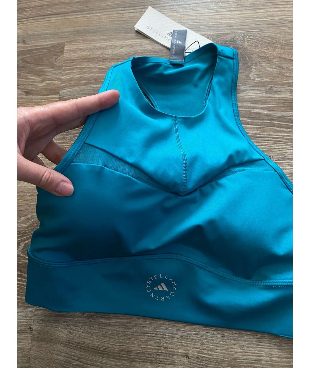 ADIDAS BY STELLA MCCARTNEY Бирюзовая полиэстеровая футболка, фото 6