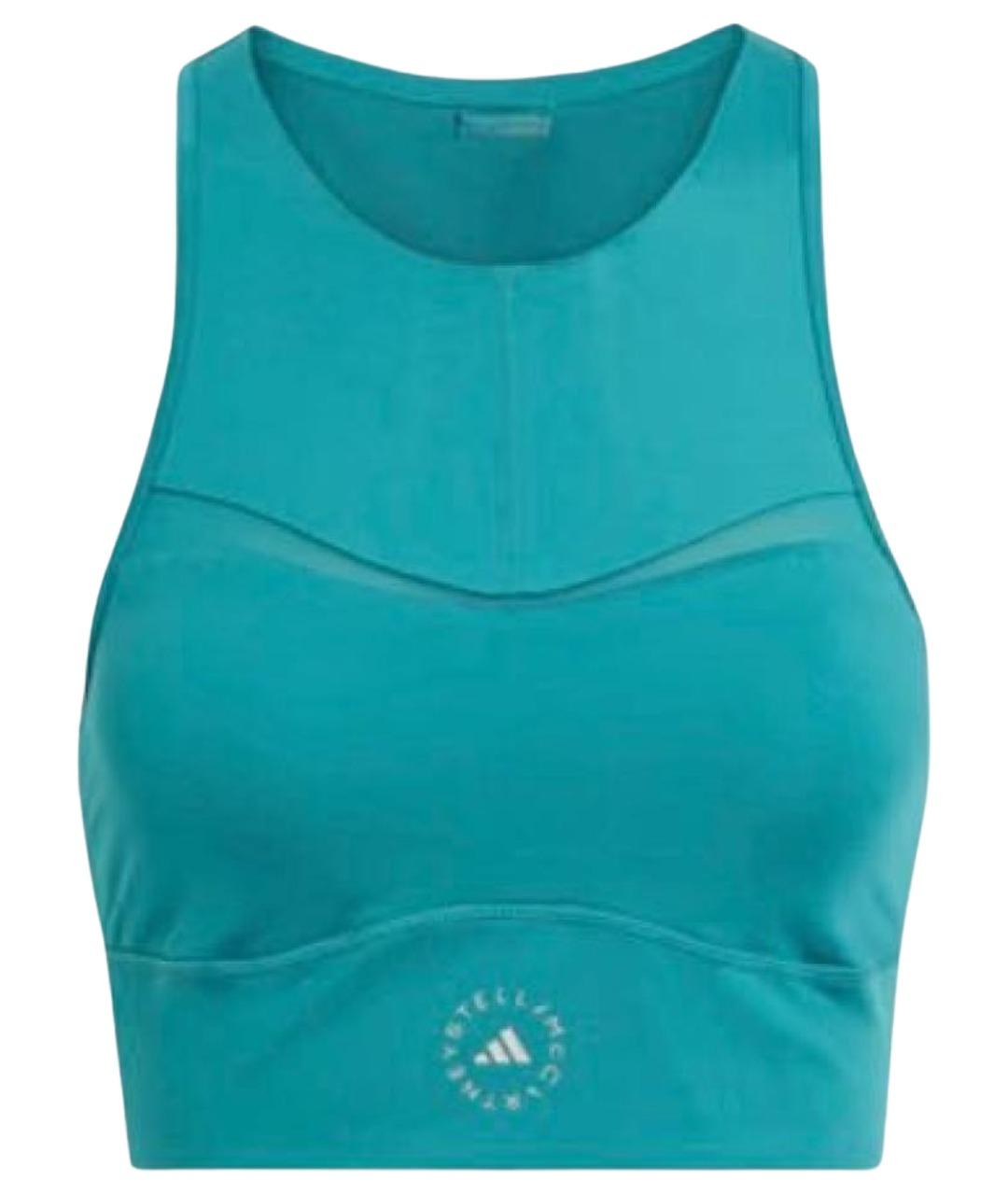 ADIDAS BY STELLA MCCARTNEY Бирюзовая полиэстеровая футболка, фото 1