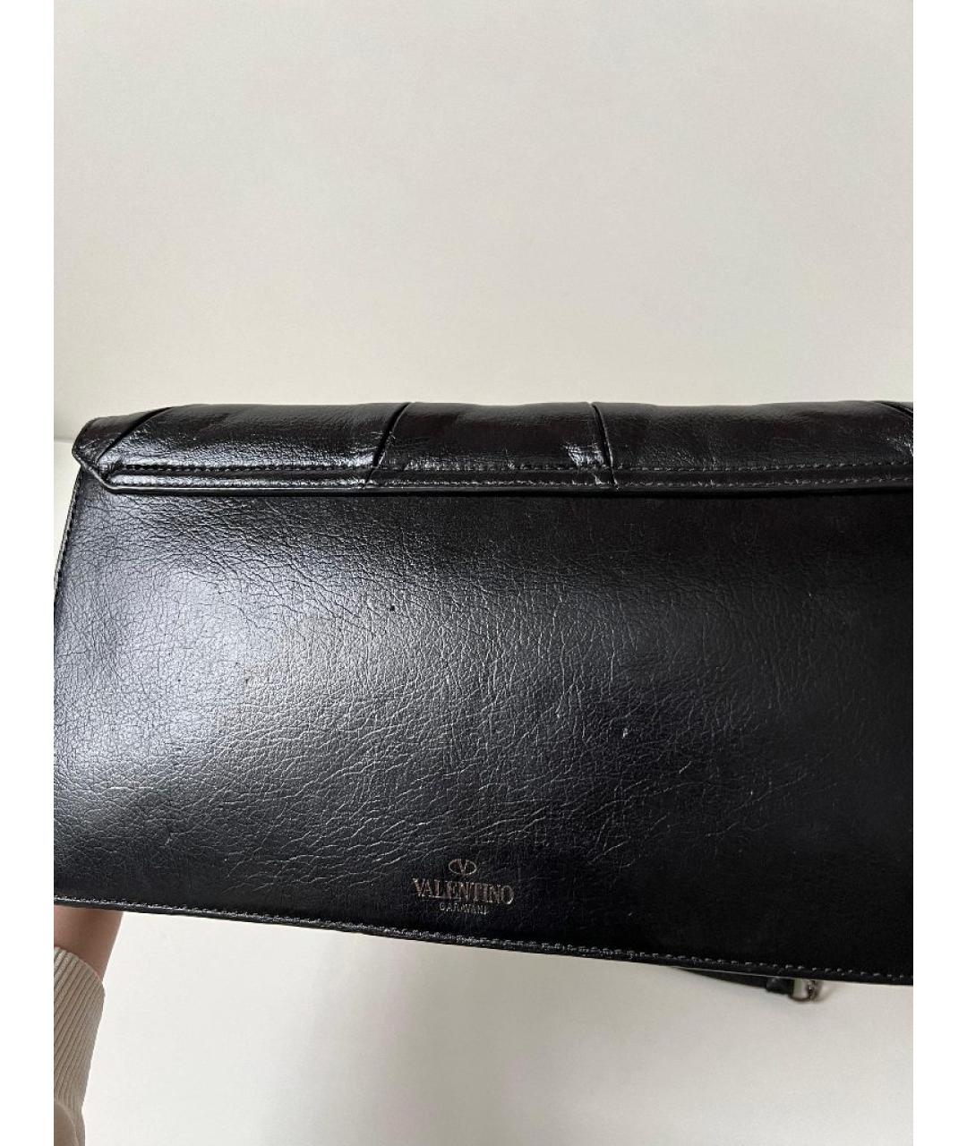 VALENTINO Черная кожаная сумка через плечо, фото 8
