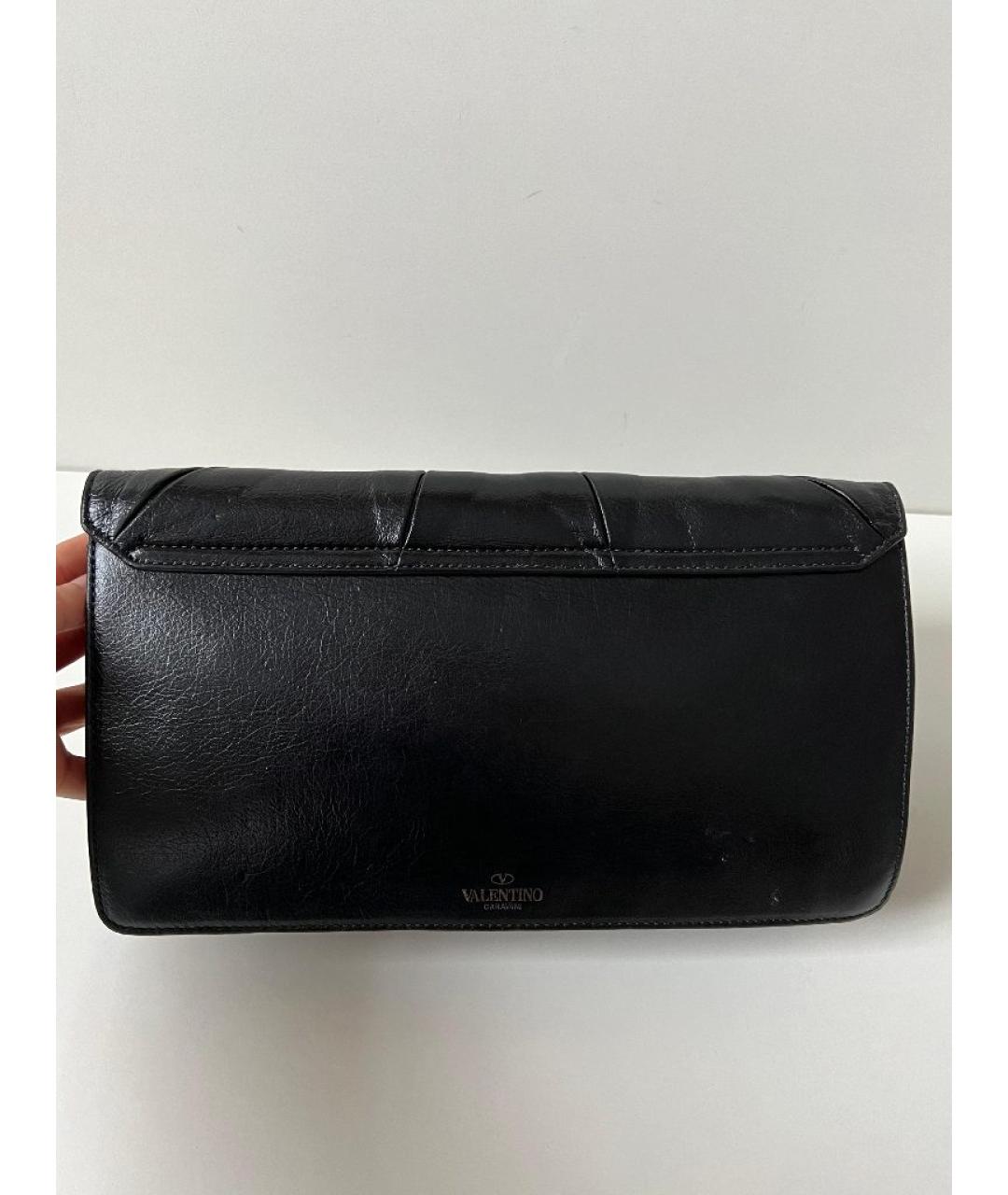 VALENTINO Черная кожаная сумка через плечо, фото 2