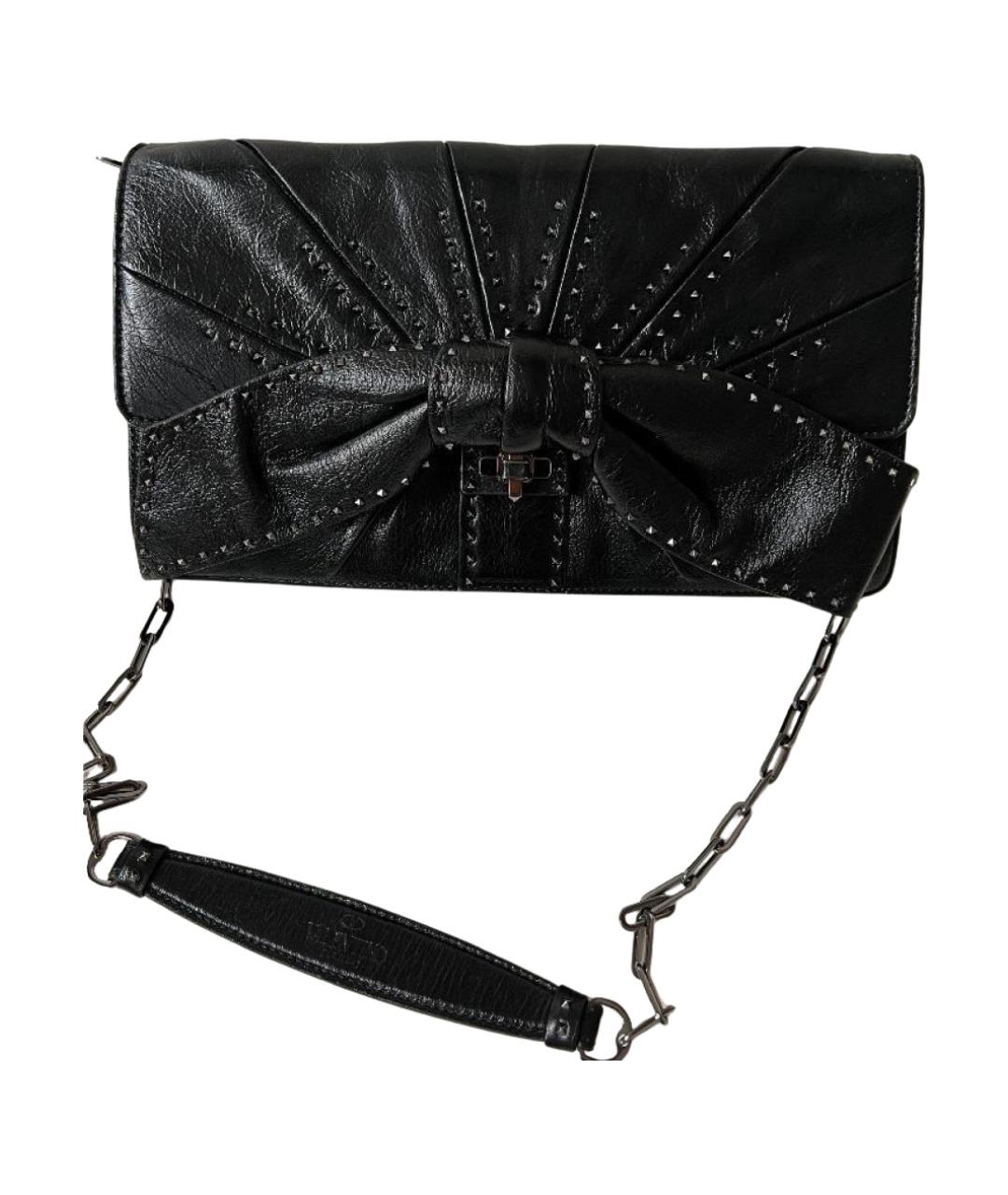 VALENTINO Черная кожаная сумка через плечо, фото 1