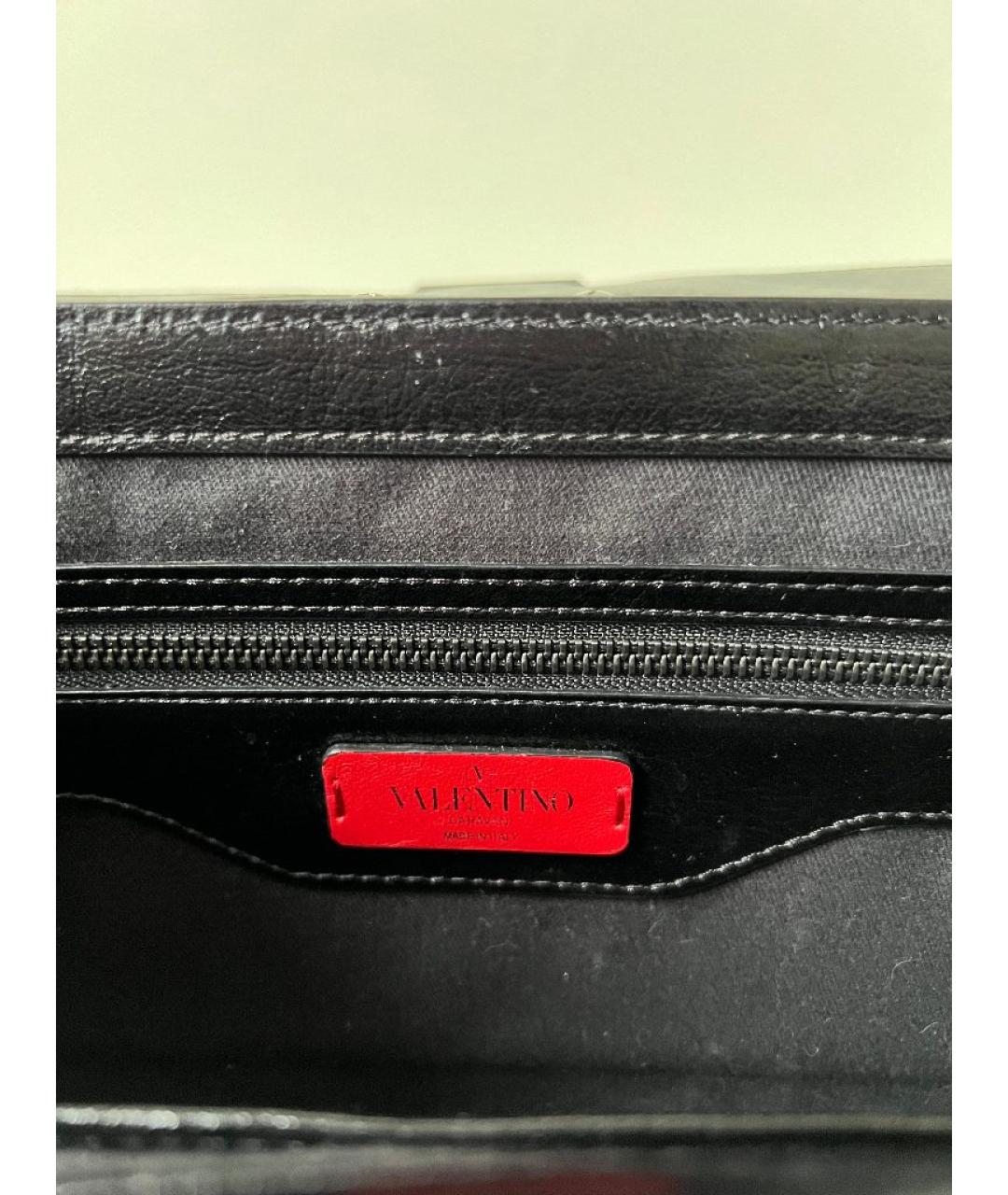 VALENTINO Черная кожаная сумка через плечо, фото 5