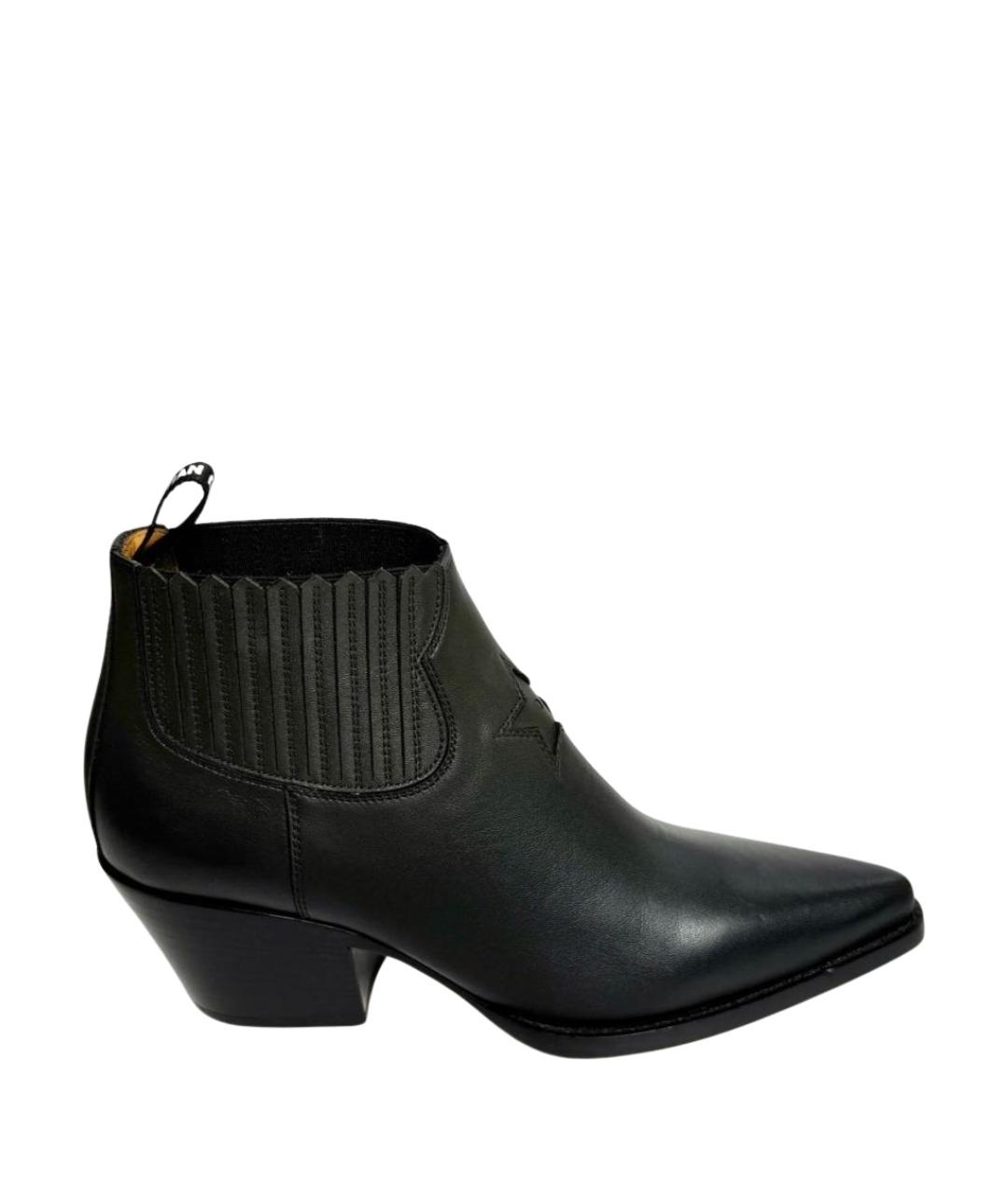 CHRISTIAN DIOR Черные кожаные ботильоны, фото 1