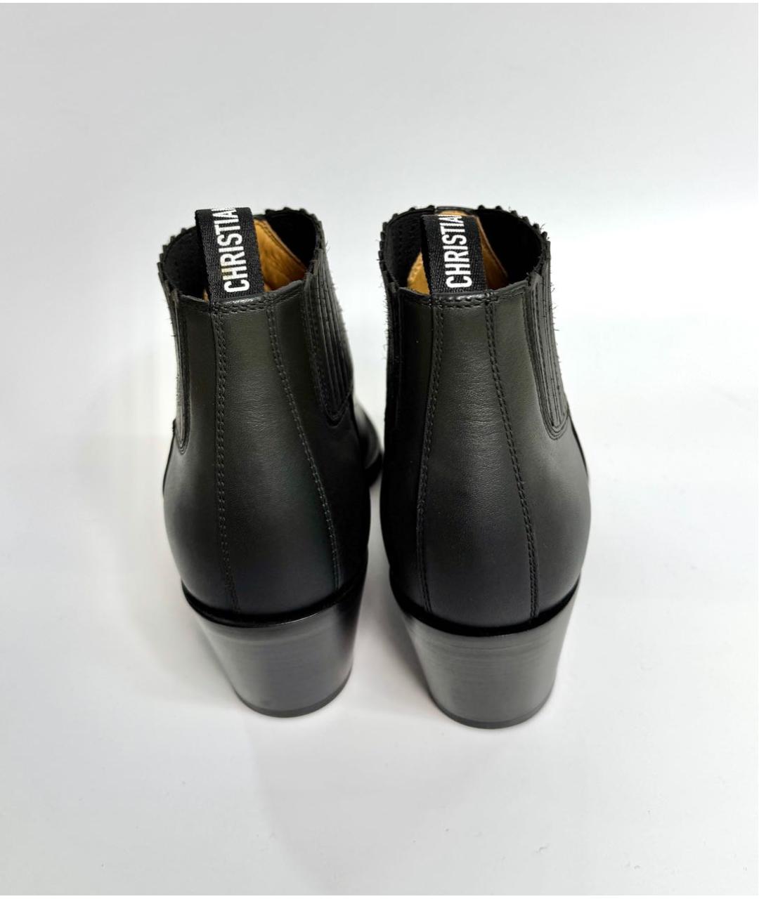 CHRISTIAN DIOR Черные кожаные ботильоны, фото 4