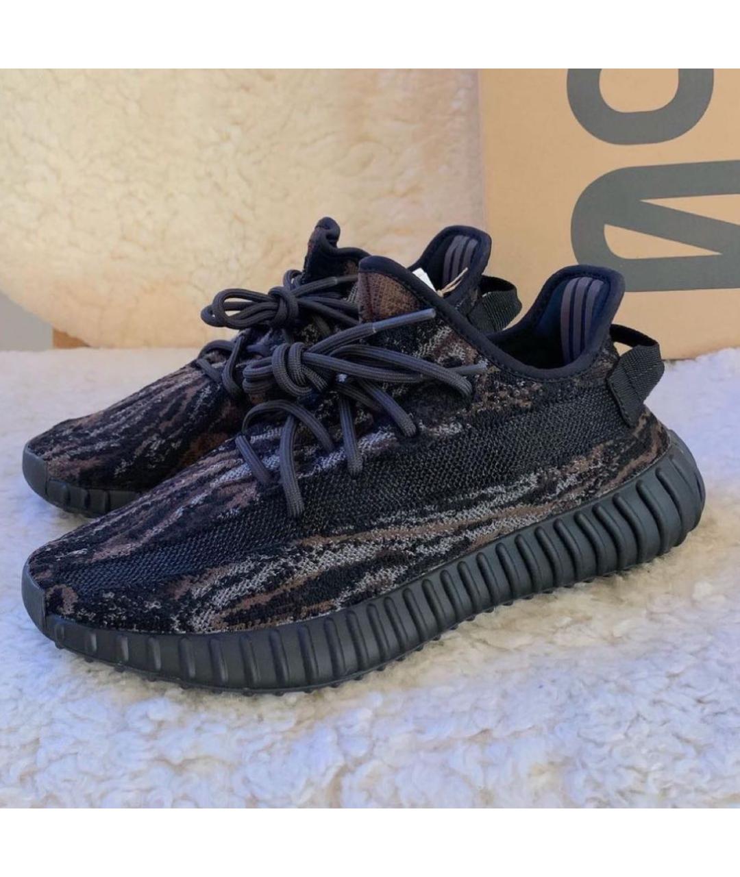 ADIDAS YEEZY Черные текстильные низкие кроссовки / кеды, фото 2