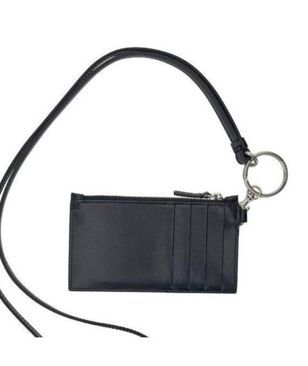 BALENCIAGA Черный кожаный кошелек, фото 2