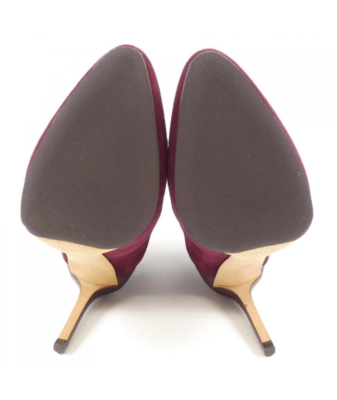 JIMMY CHOO Бордовые замшевые полусапоги, фото 3