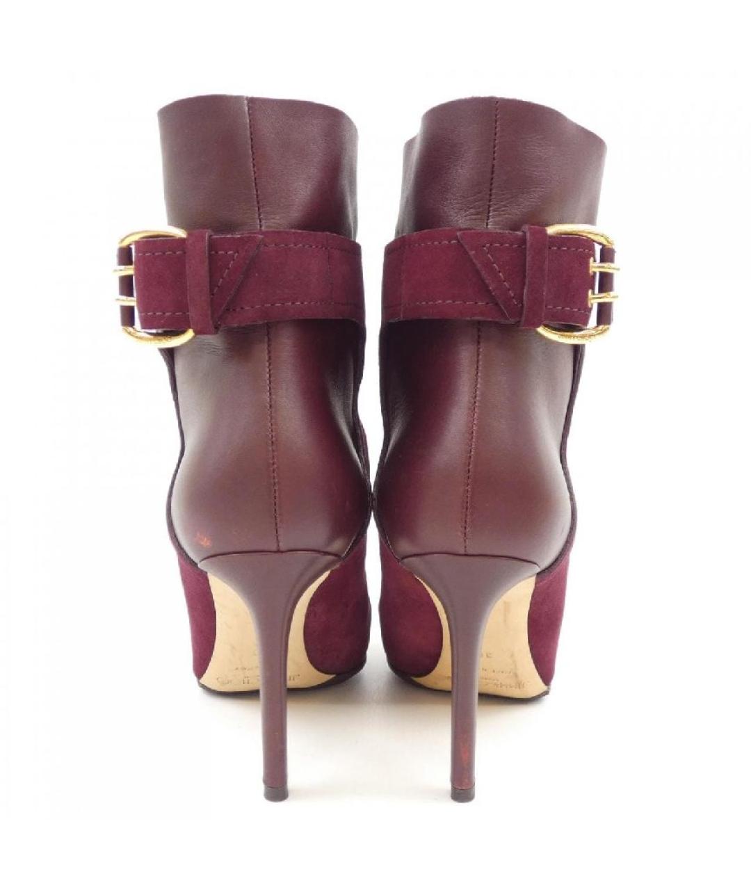 JIMMY CHOO Бордовые замшевые полусапоги, фото 4