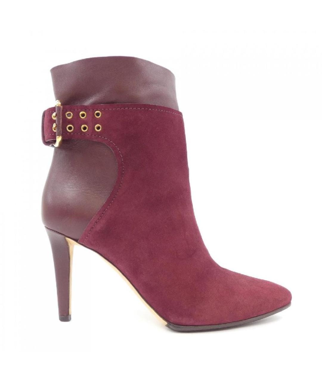 JIMMY CHOO Бордовые замшевые полусапоги, фото 1