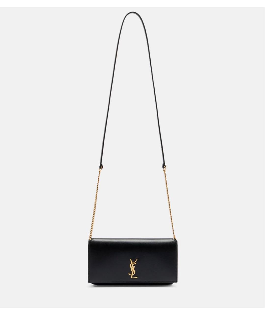 SAINT LAURENT Черная кожаная сумка через плечо, фото 9