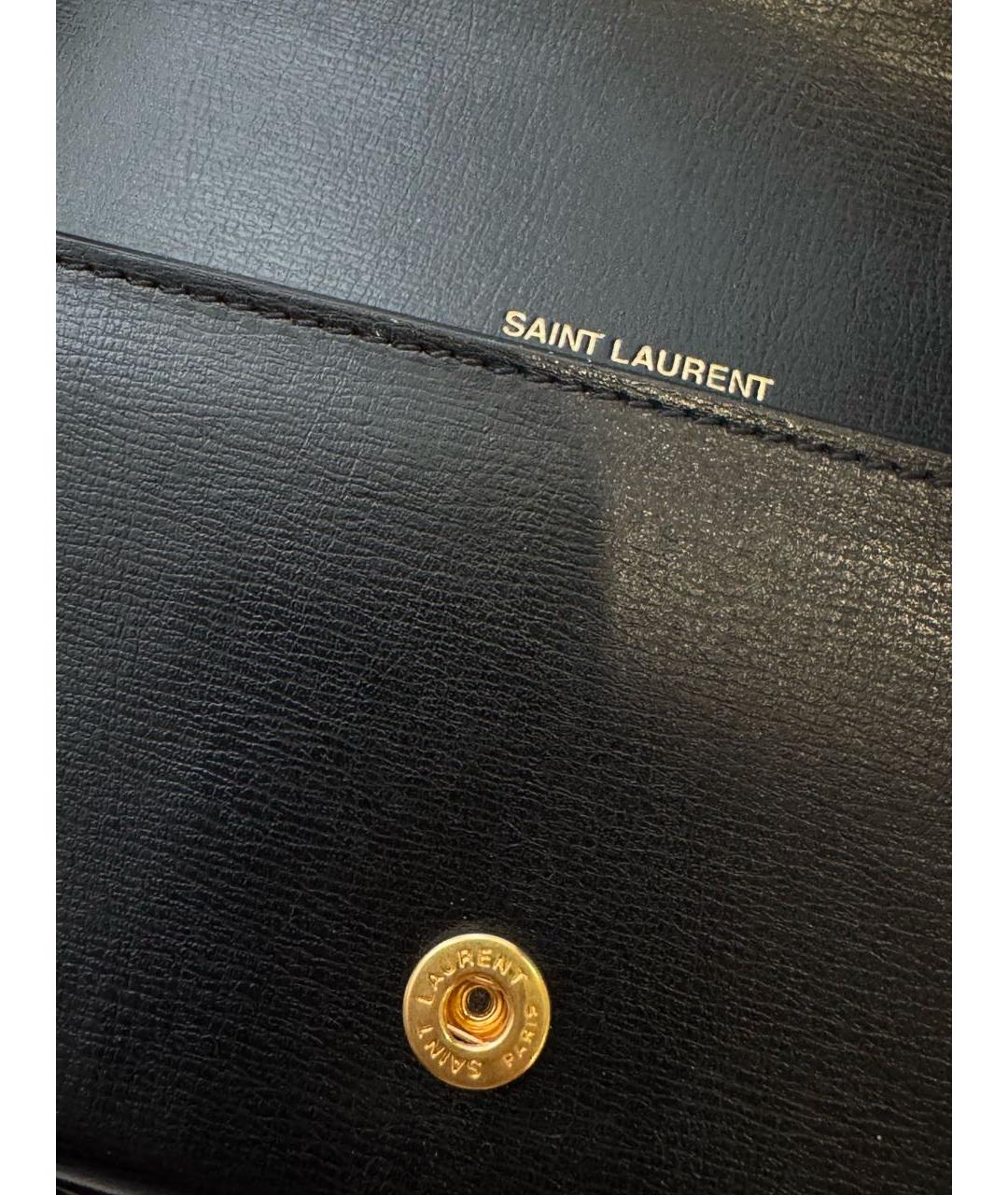 SAINT LAURENT Черная кожаная сумка через плечо, фото 7