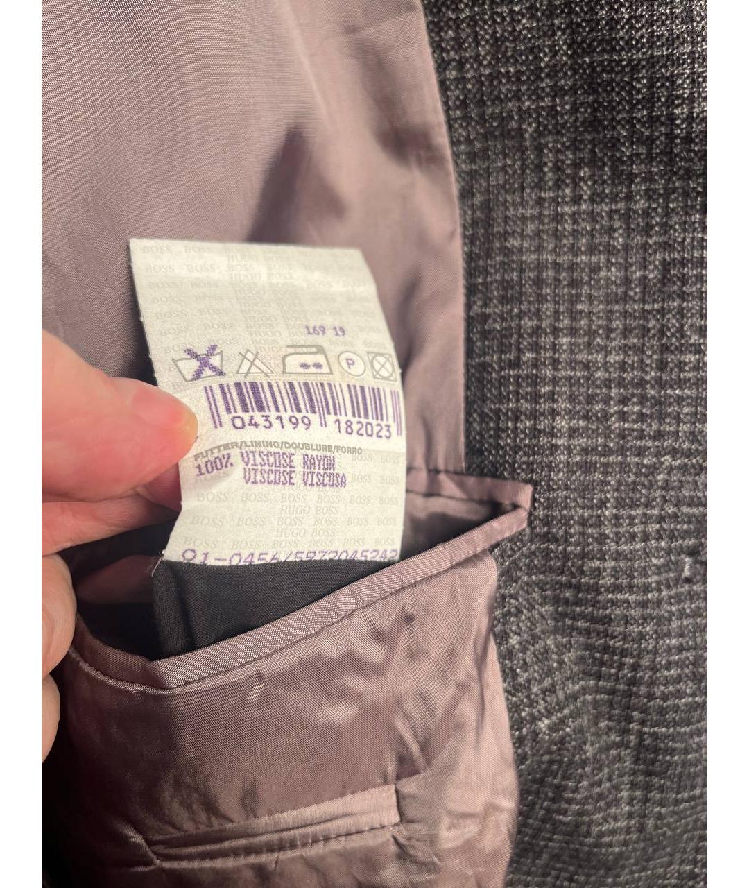 HUGO BOSS Антрацитовый шерстяной пиджак, фото 6