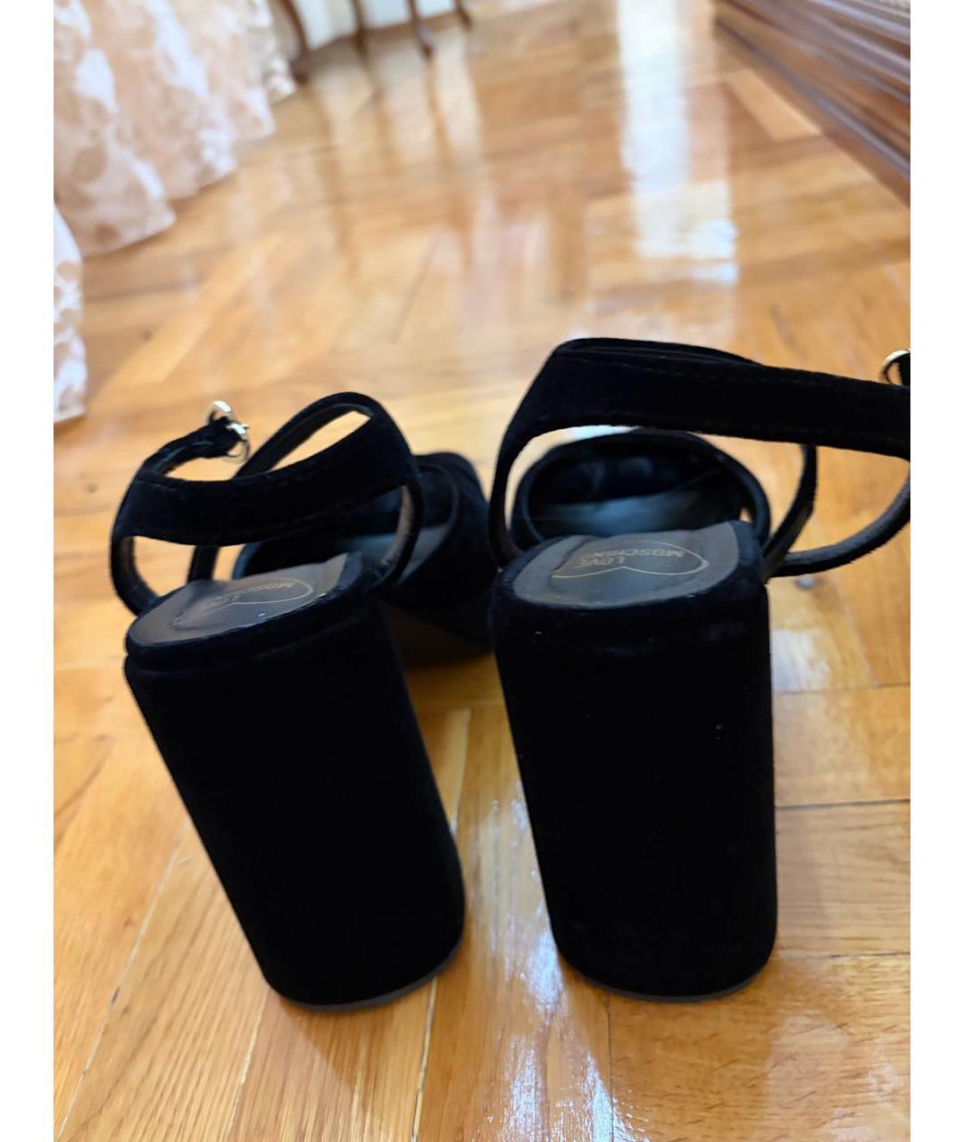 LOVE MOSCHINO Черные босоножки, фото 4
