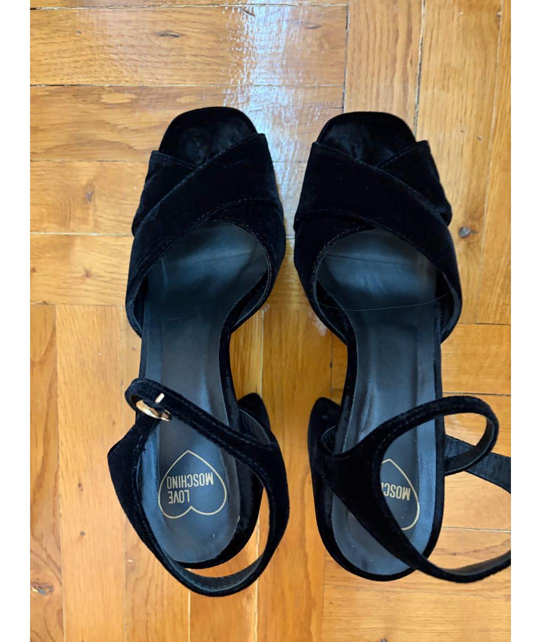 LOVE MOSCHINO Черные босоножки, фото 3