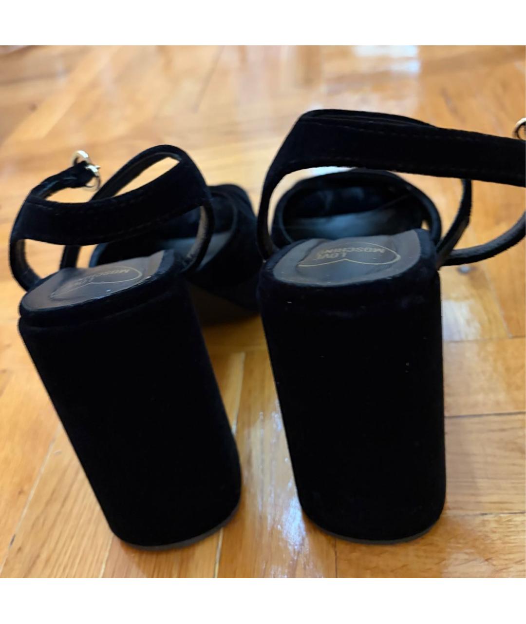 LOVE MOSCHINO Черные босоножки, фото 4