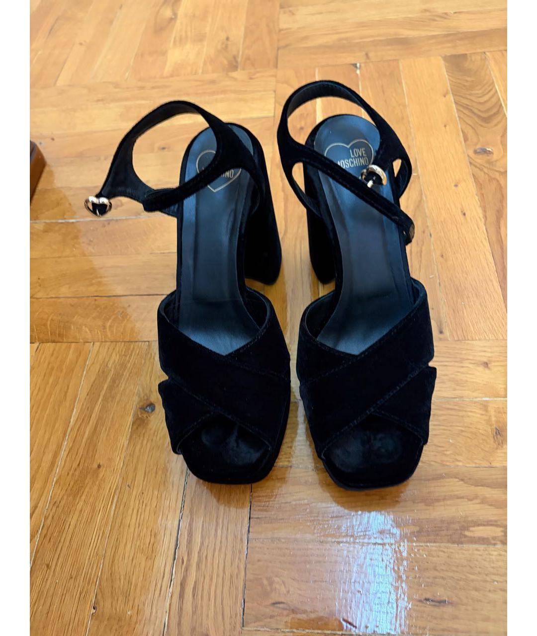 LOVE MOSCHINO Черные босоножки, фото 2