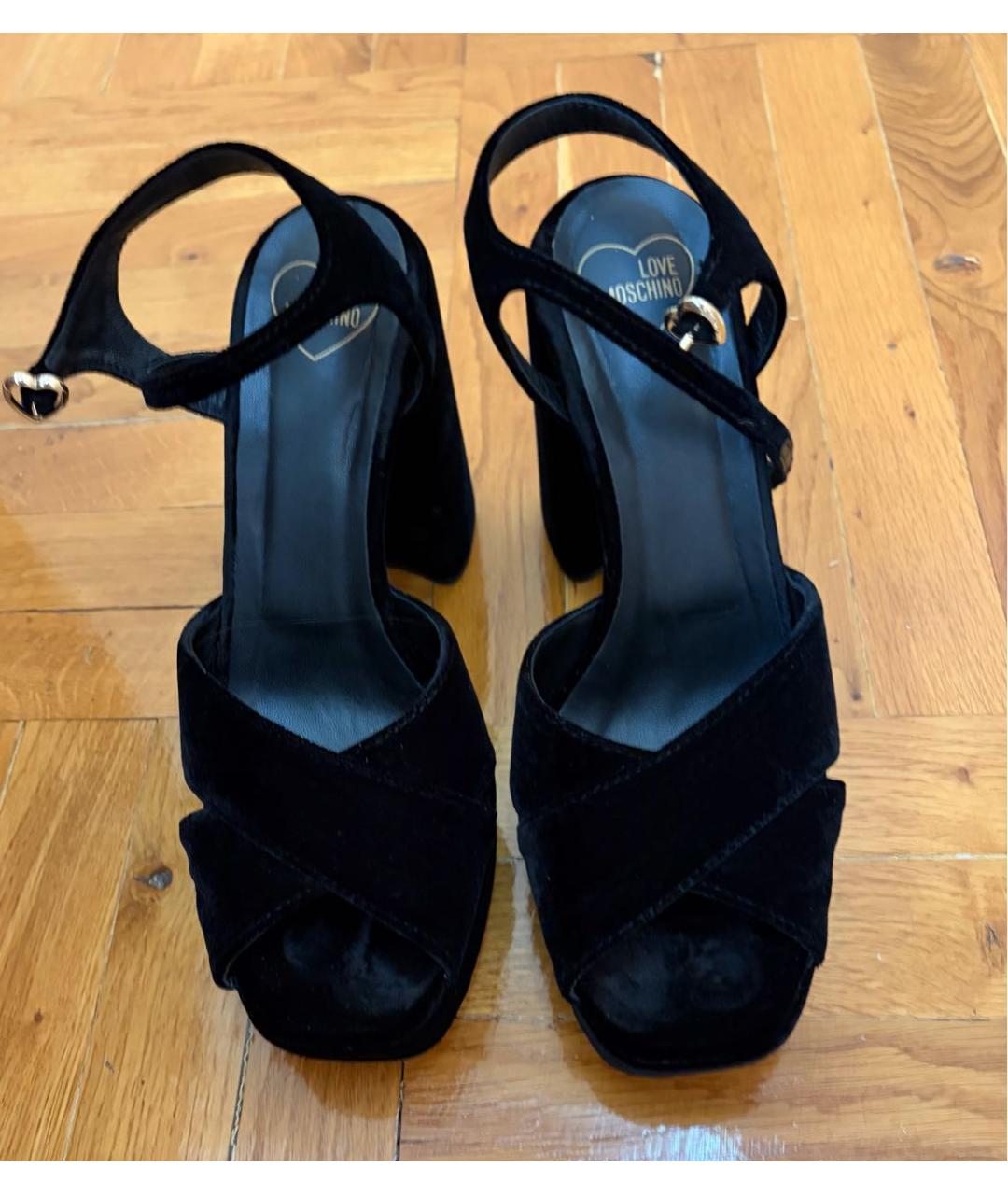 LOVE MOSCHINO Черные босоножки, фото 2