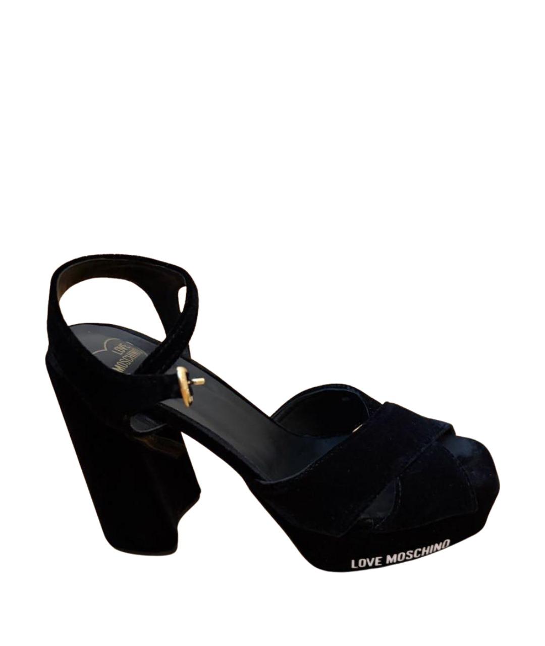 LOVE MOSCHINO Черные босоножки, фото 1