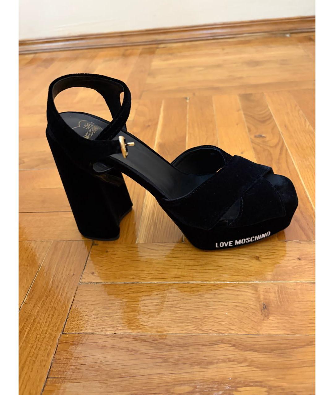 LOVE MOSCHINO Черные босоножки, фото 5