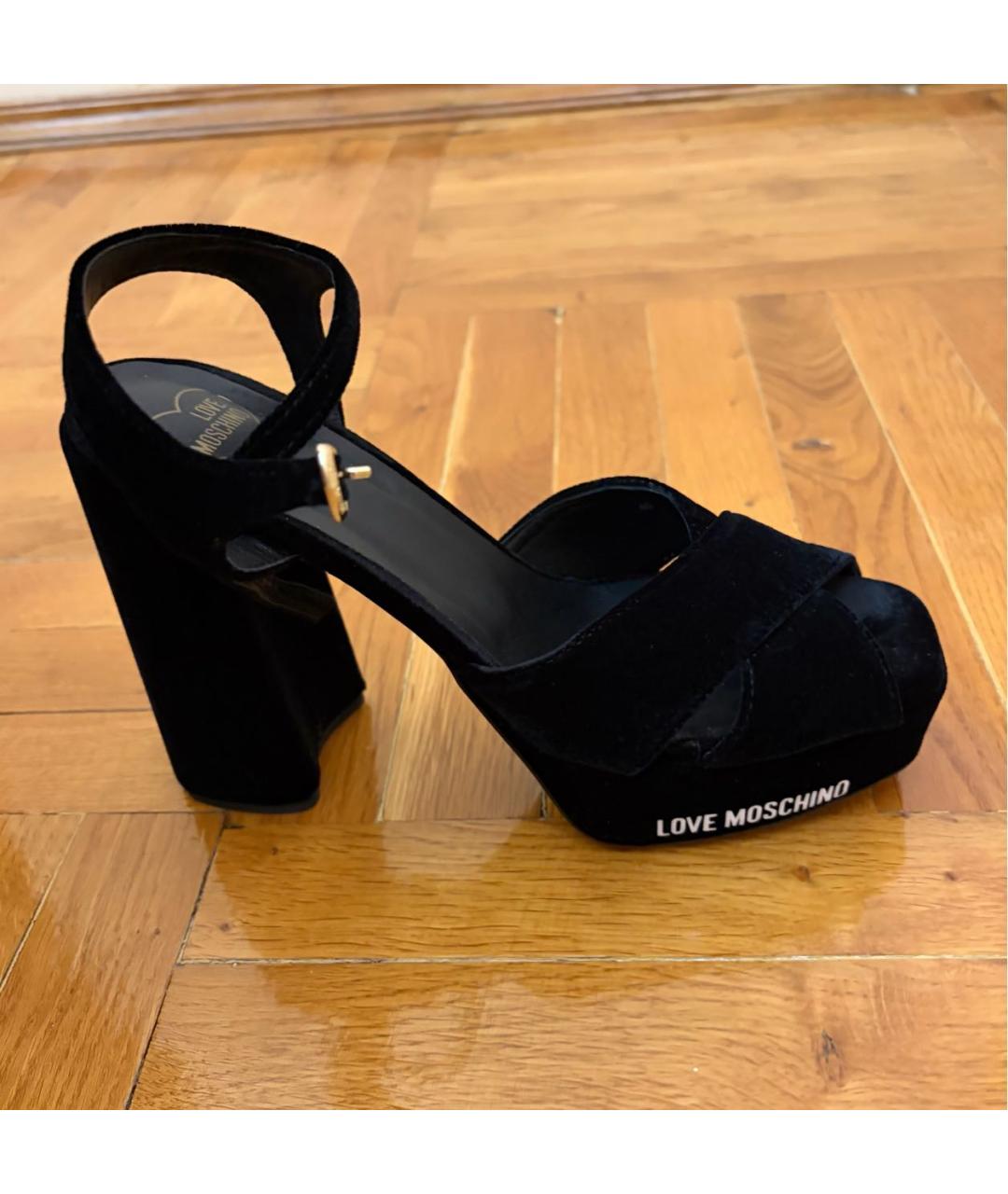 LOVE MOSCHINO Черные босоножки, фото 5