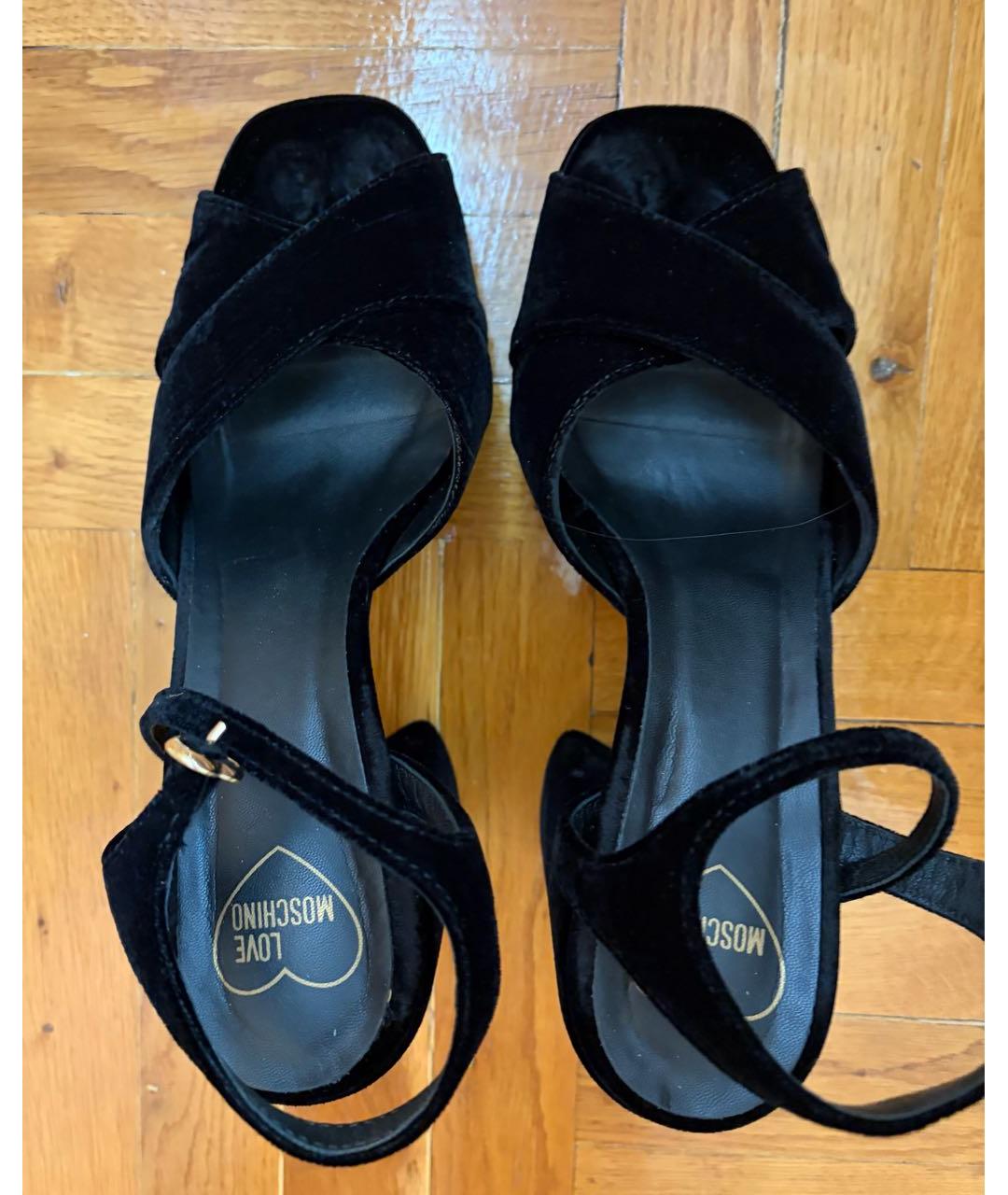 LOVE MOSCHINO Черные босоножки, фото 3