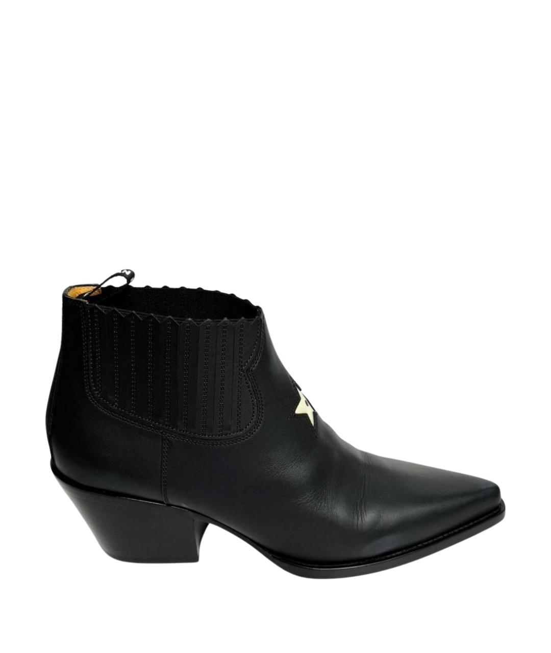 CHRISTIAN DIOR Черные кожаные ботильоны, фото 1