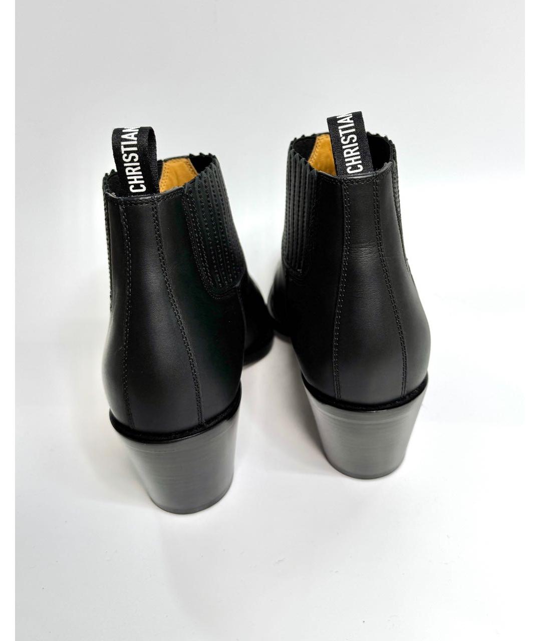 CHRISTIAN DIOR Черные кожаные ботильоны, фото 4