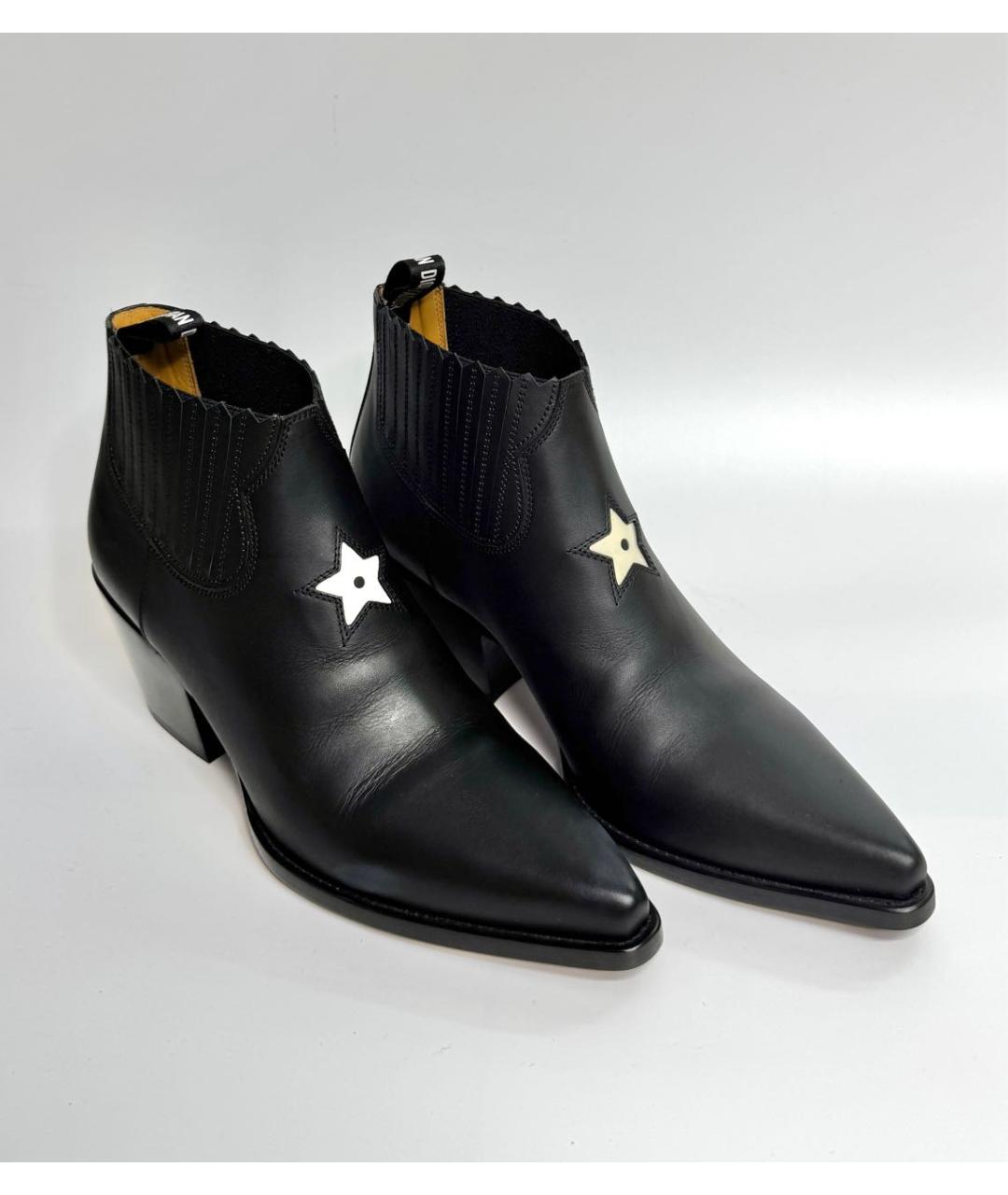 CHRISTIAN DIOR Черные кожаные ботильоны, фото 3