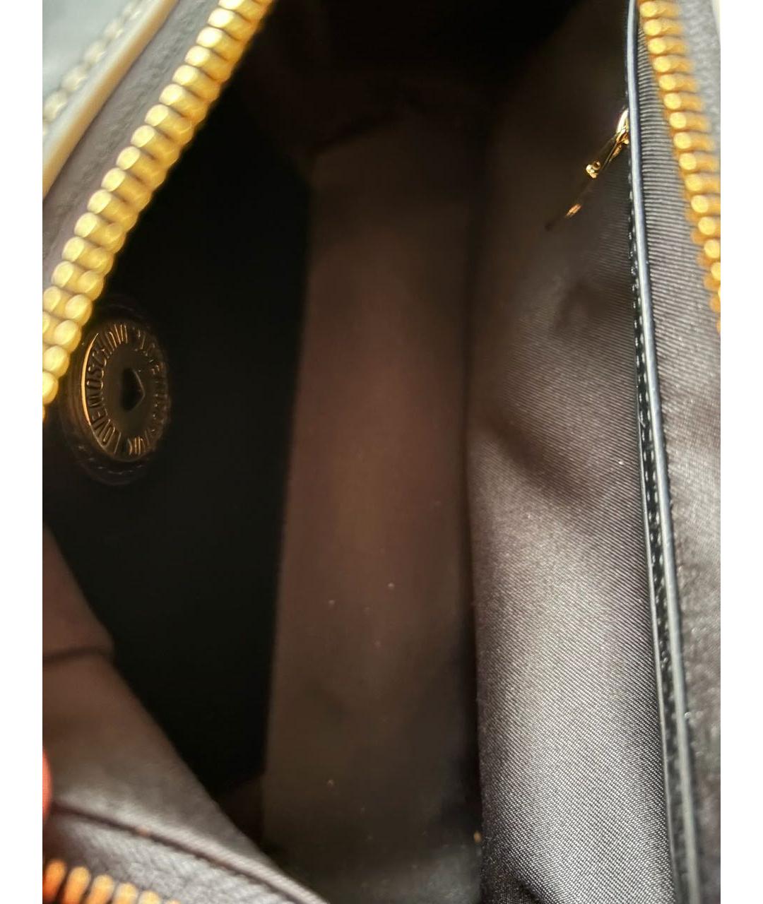 LOVE MOSCHINO Черная кожаная сумка с короткими ручками, фото 4