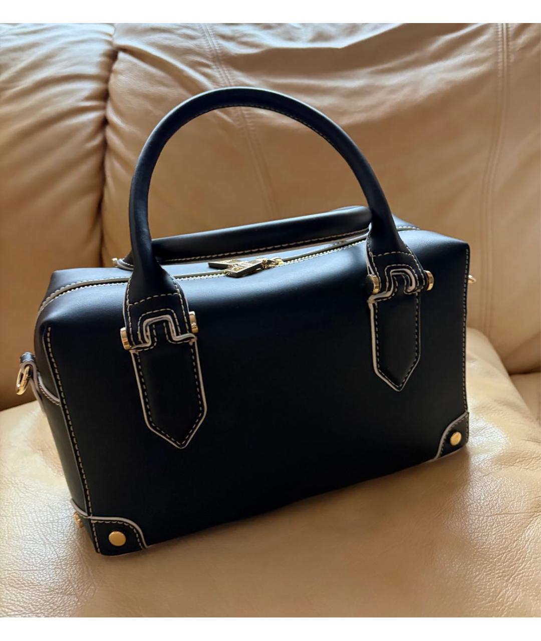 LOVE MOSCHINO Черная кожаная сумка с короткими ручками, фото 3