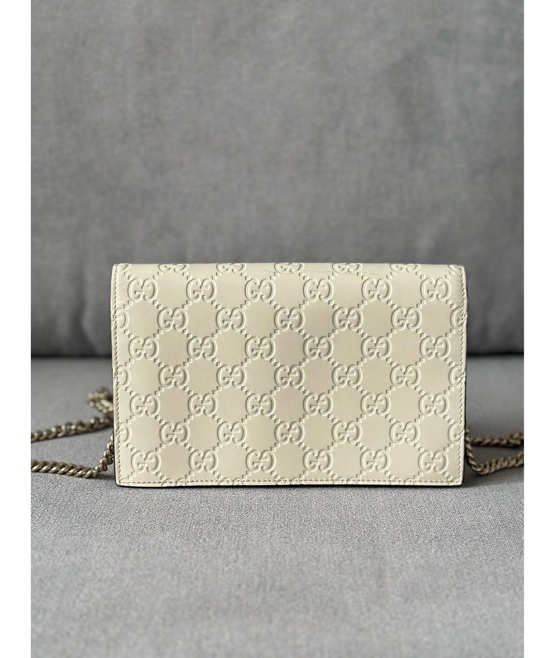 GUCCI Бежевая кожаная сумка через плечо, фото 4