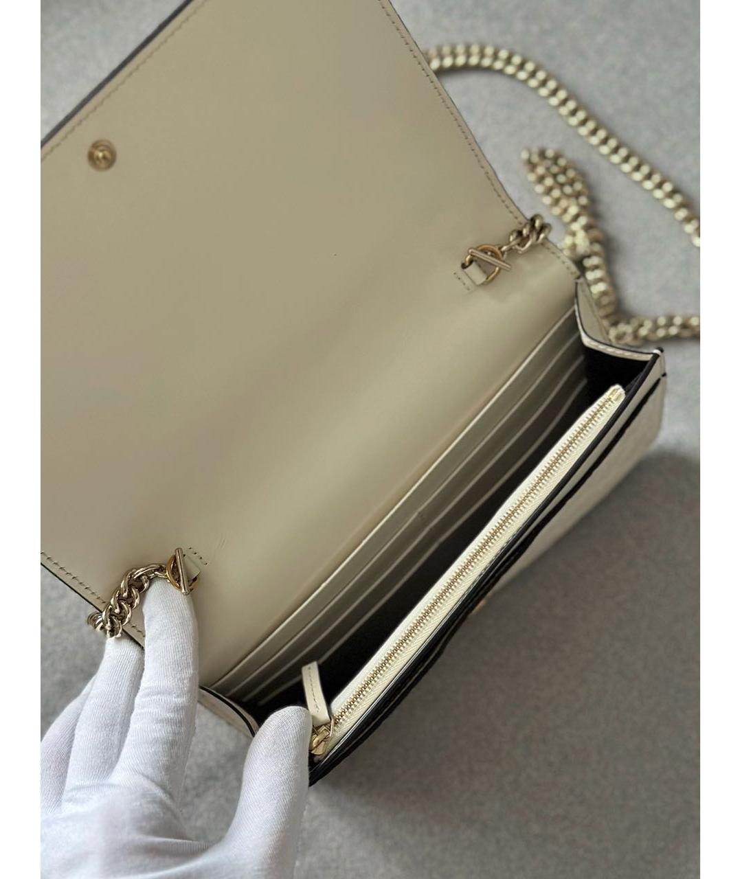 GUCCI Бежевая кожаная сумка через плечо, фото 6