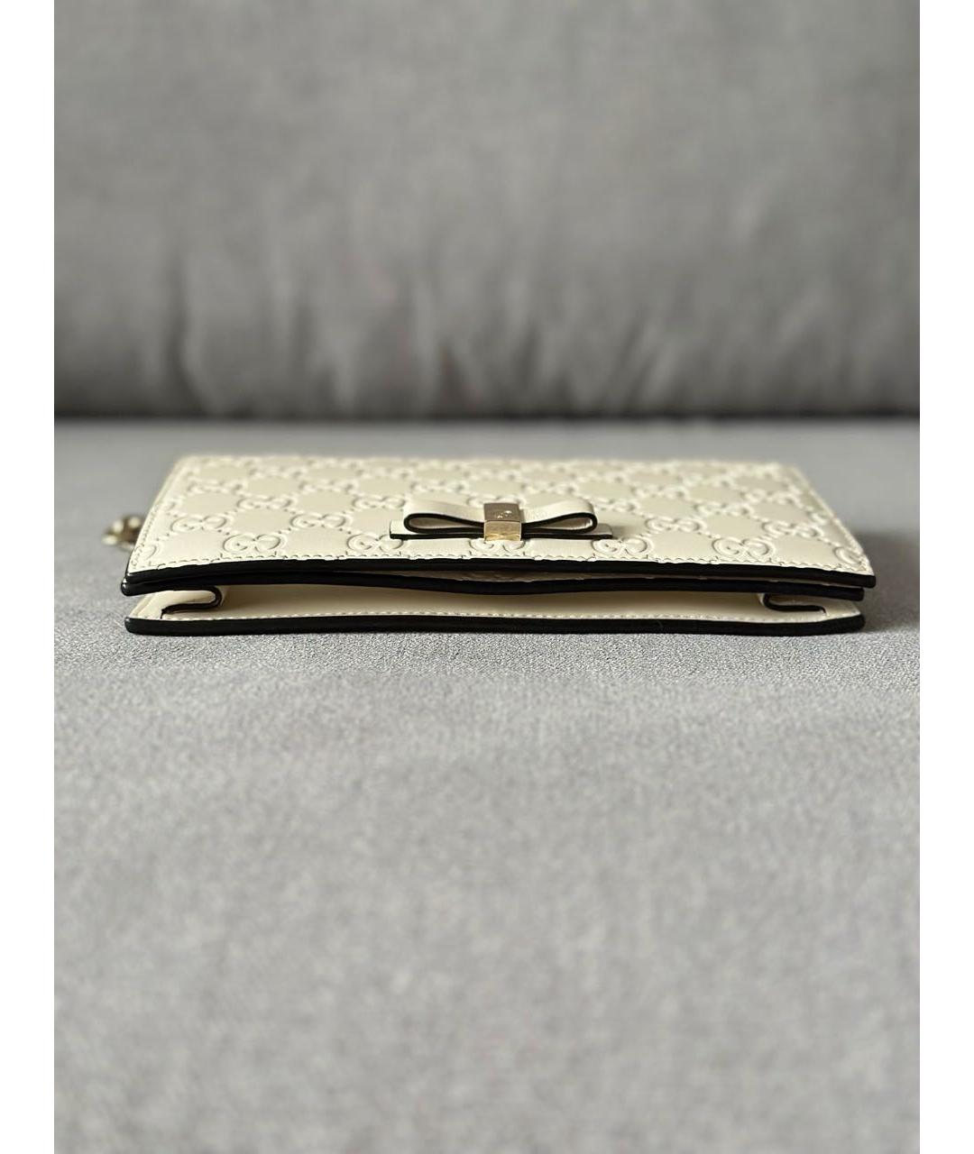 GUCCI Бежевая кожаная сумка через плечо, фото 5