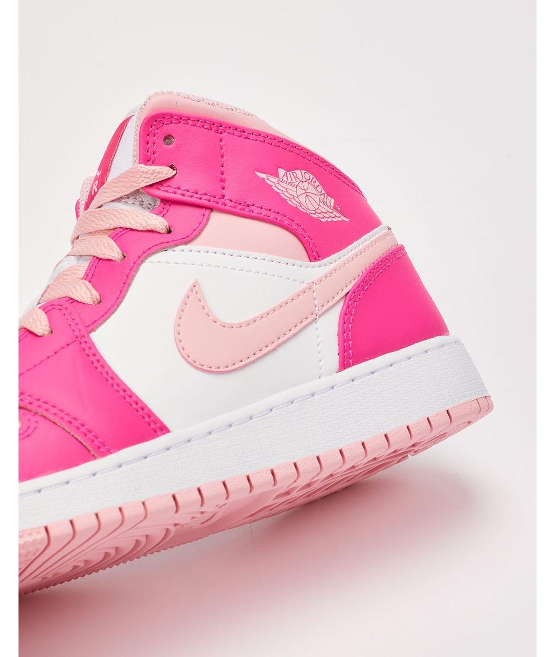 JORDAN Фуксия кожаные кроссовки, фото 8