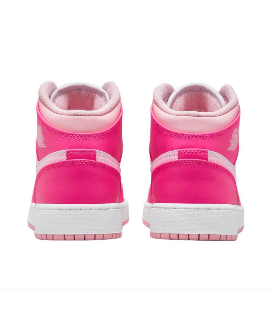 JORDAN Фуксия кожаные кроссовки, фото 4