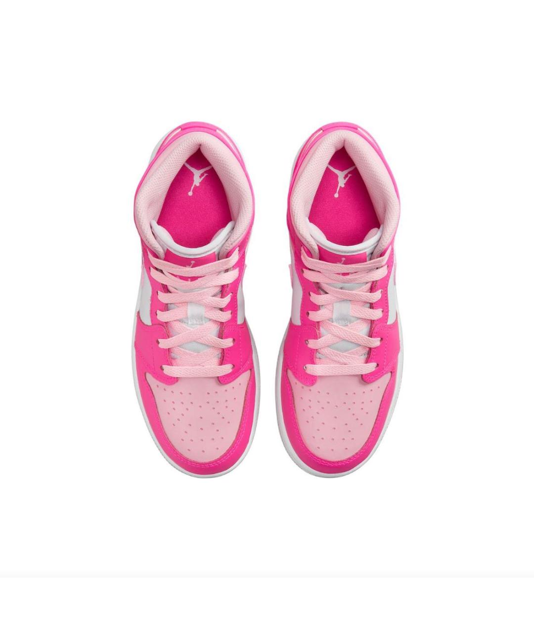 JORDAN Фуксия кожаные кроссовки, фото 3