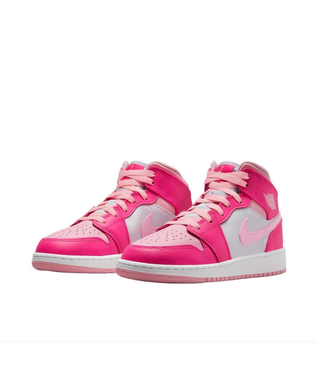 JORDAN Фуксия кожаные кроссовки, фото 2