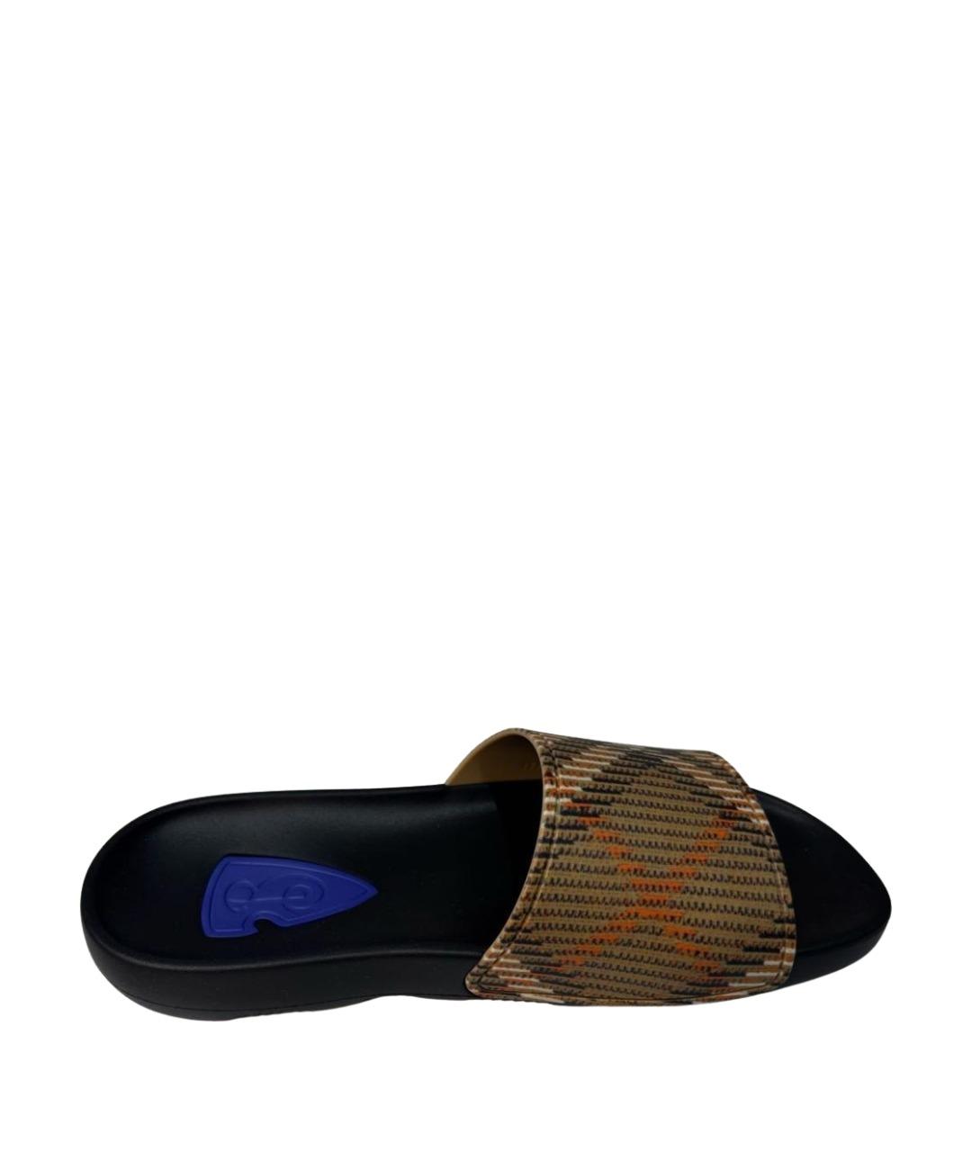 BURBERRY Черные резиновые шлепанцы, фото 1