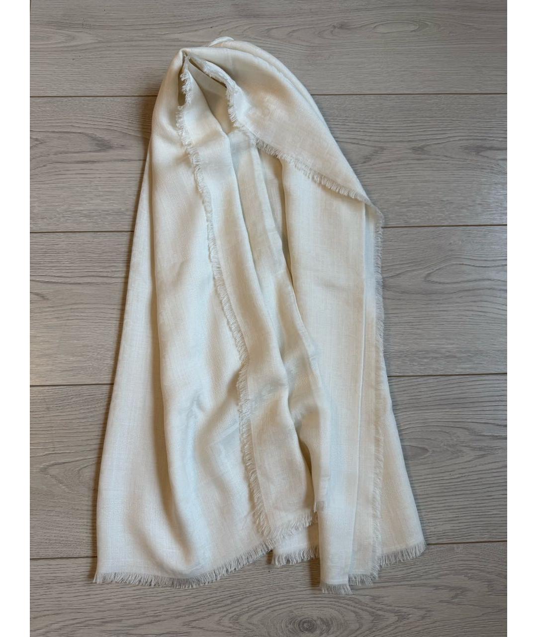 CHRISTIAN DIOR Белый шелковый платок, фото 3