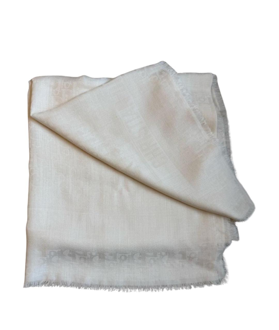 CHRISTIAN DIOR Белый шелковый платок, фото 1