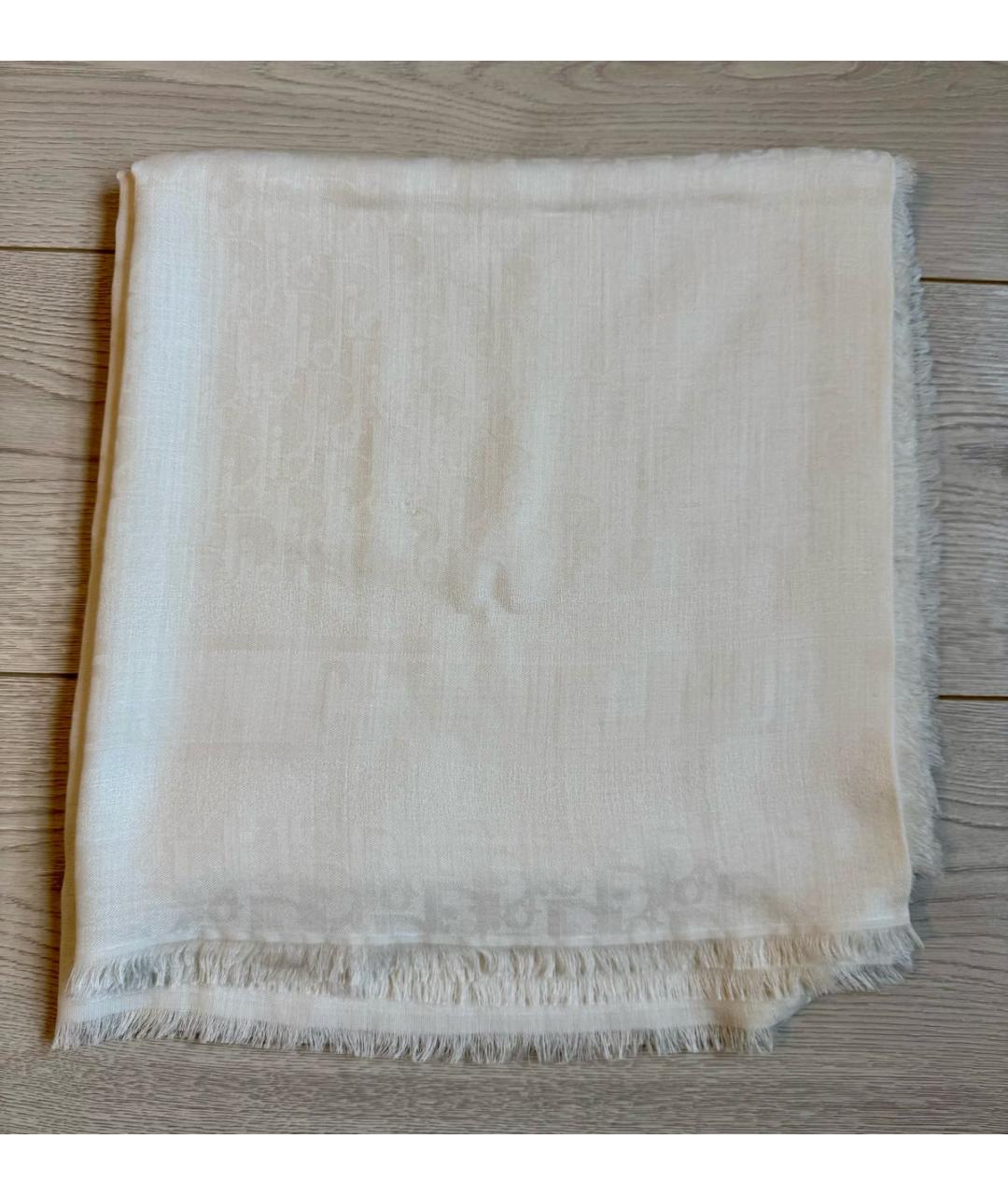 CHRISTIAN DIOR Белый шелковый платок, фото 2