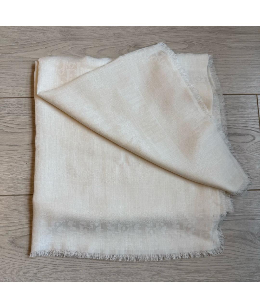 CHRISTIAN DIOR Белый шелковый платок, фото 4