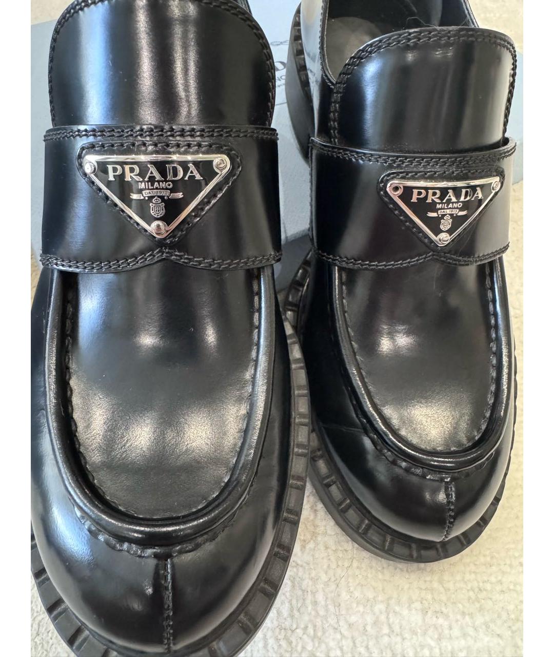 PRADA Черные лоферы из лакированной кожи, фото 3