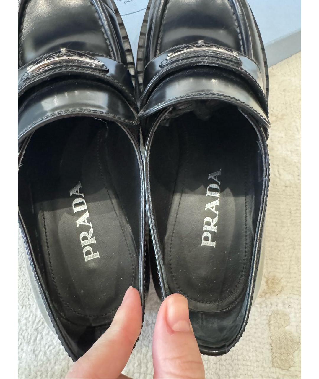 PRADA Черные лоферы из лакированной кожи, фото 4